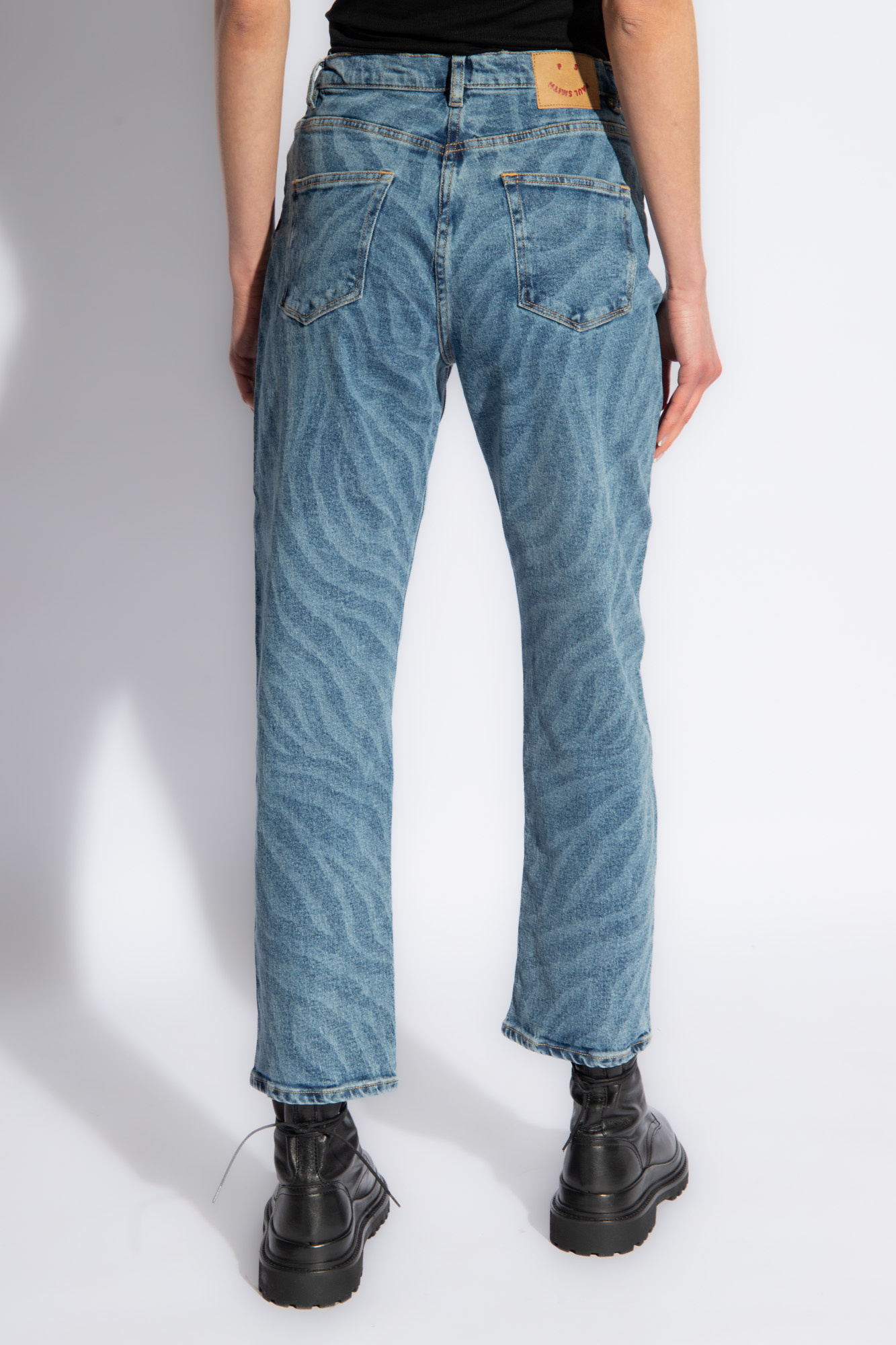デニム・ジーパン PS BY PAUL SMITH Women Straight Pants W2R299TL21404MD Blue Women's Mid Wash Straight-Fit 'Happy' Jeans
